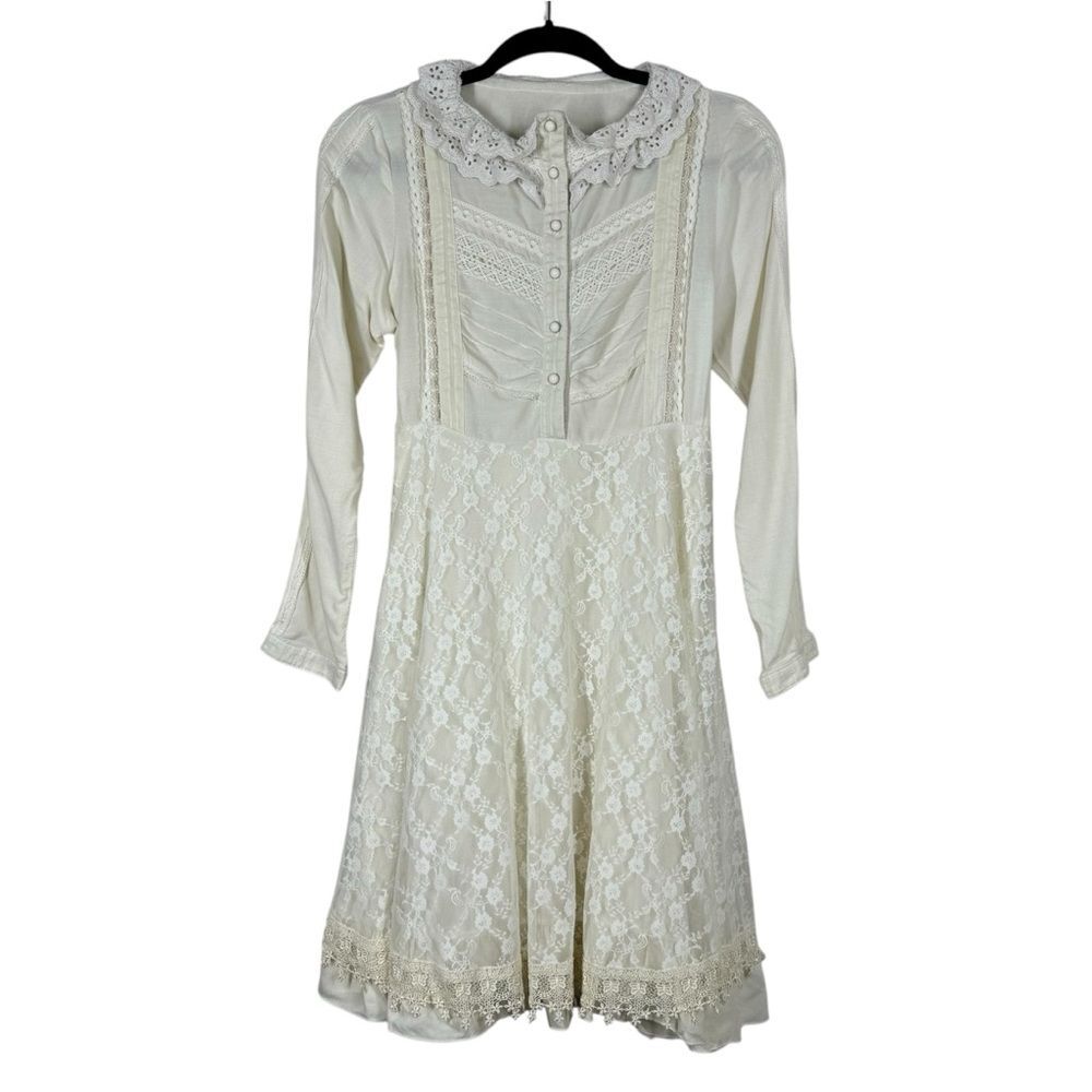 H.Naoto Gramm Cream White Lace Dress Harajuku Gothic Lolita Grunge Indie Small